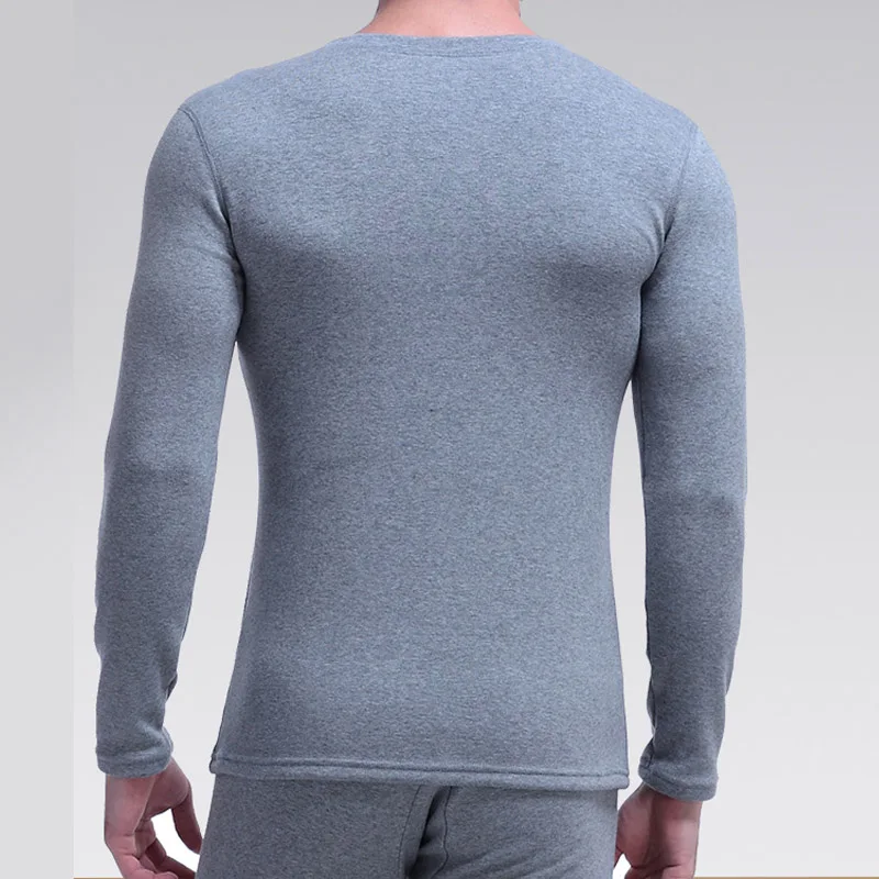 Autumn Winter Men Thermal Underwear Top Sexy Tight Long Johns Thickening Plus Velvet Bottoming Shirt Fashion Round Neck T-Shirts