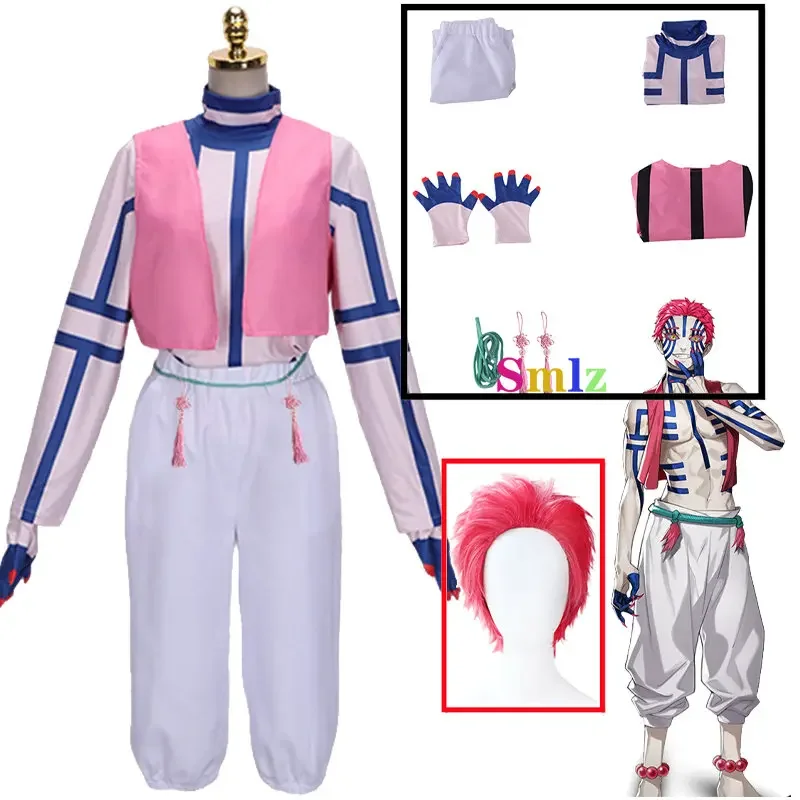 

Anime Costume Akaza Cosplay Men Top Pants Waistcoat Stripe Wig Suit Halloween Costume for MEN