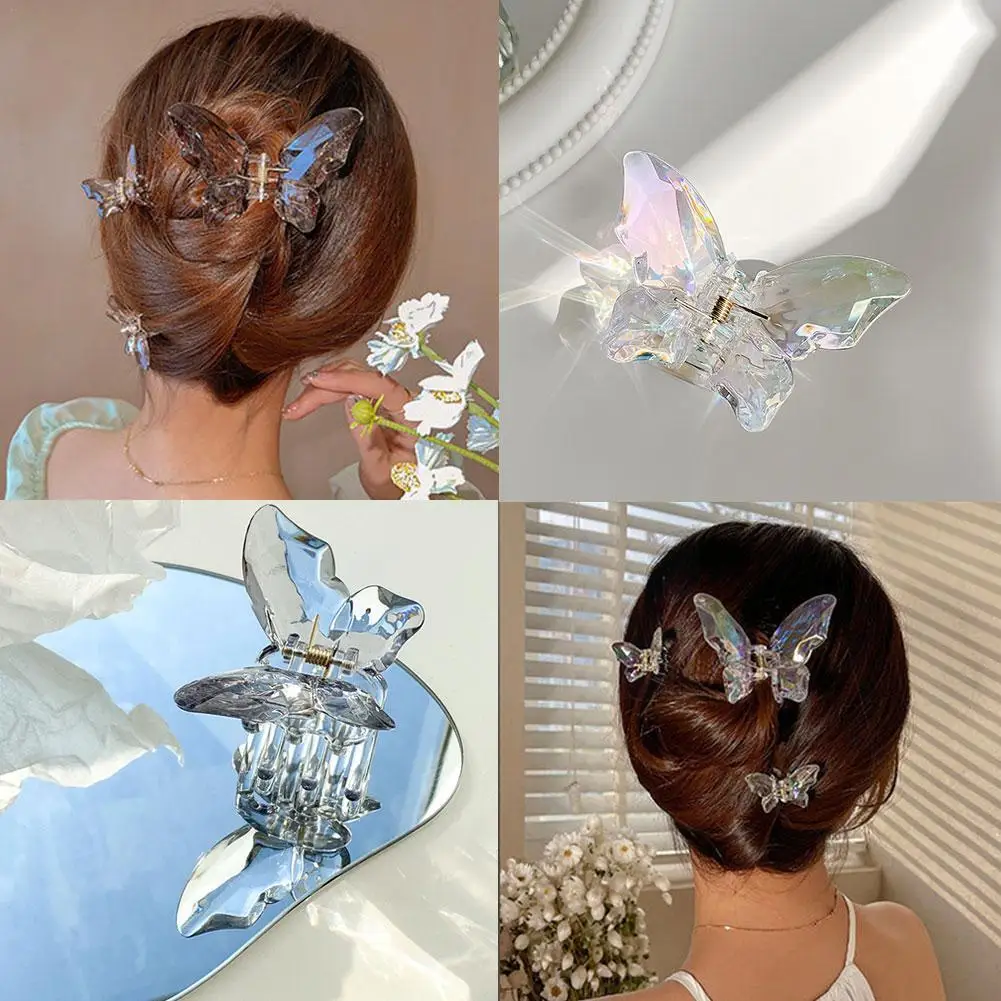 

Заколка для волос в виде бабочки, зажим для волос в виде банана, заколка-пряжка для волос с градиентом, аксессуары для волос, аксессуары для волос N0I2