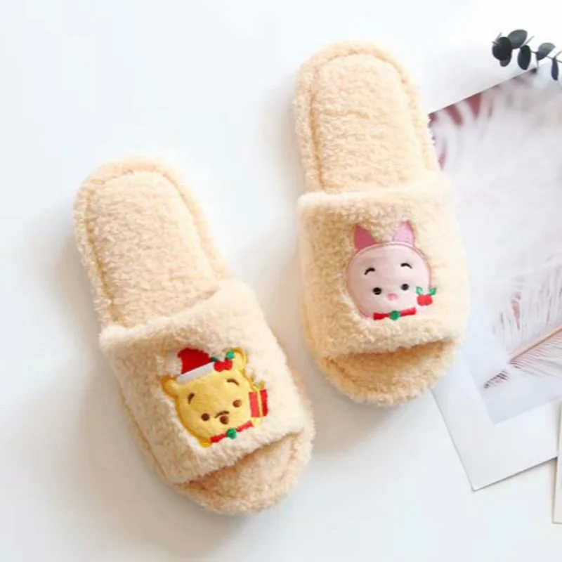 Милые теплые домашние женские туфли с Микки Маусом Диснея Нескользящие