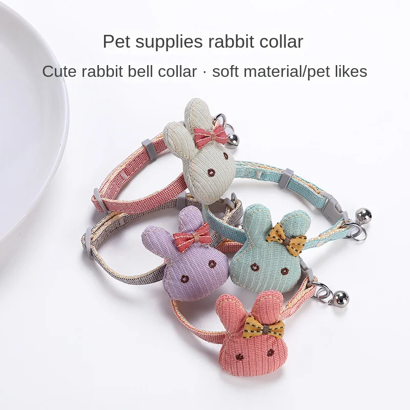 

Pet Collar Traction Rope Cartoon Rabbit Bow Bell Collar Cat Necklace Puppy Collar Dog Supplies
