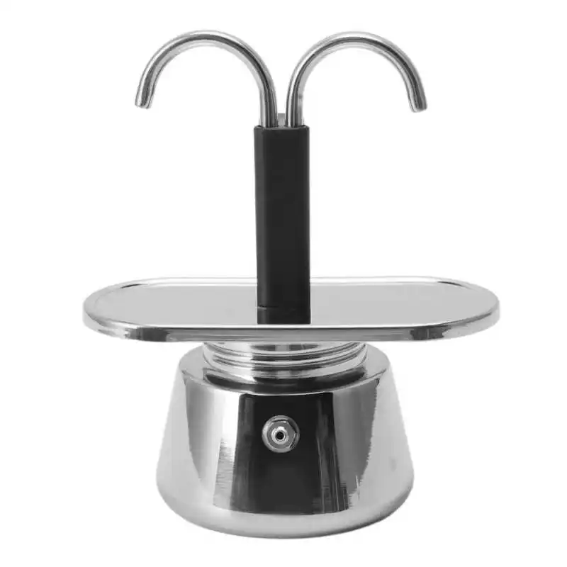 

100ml Moka Pot Double Head Italian Coffee Maker Stainless Steel Mocha Coffee Pot Coffee Tool For Cappuccino Espressoes Latte