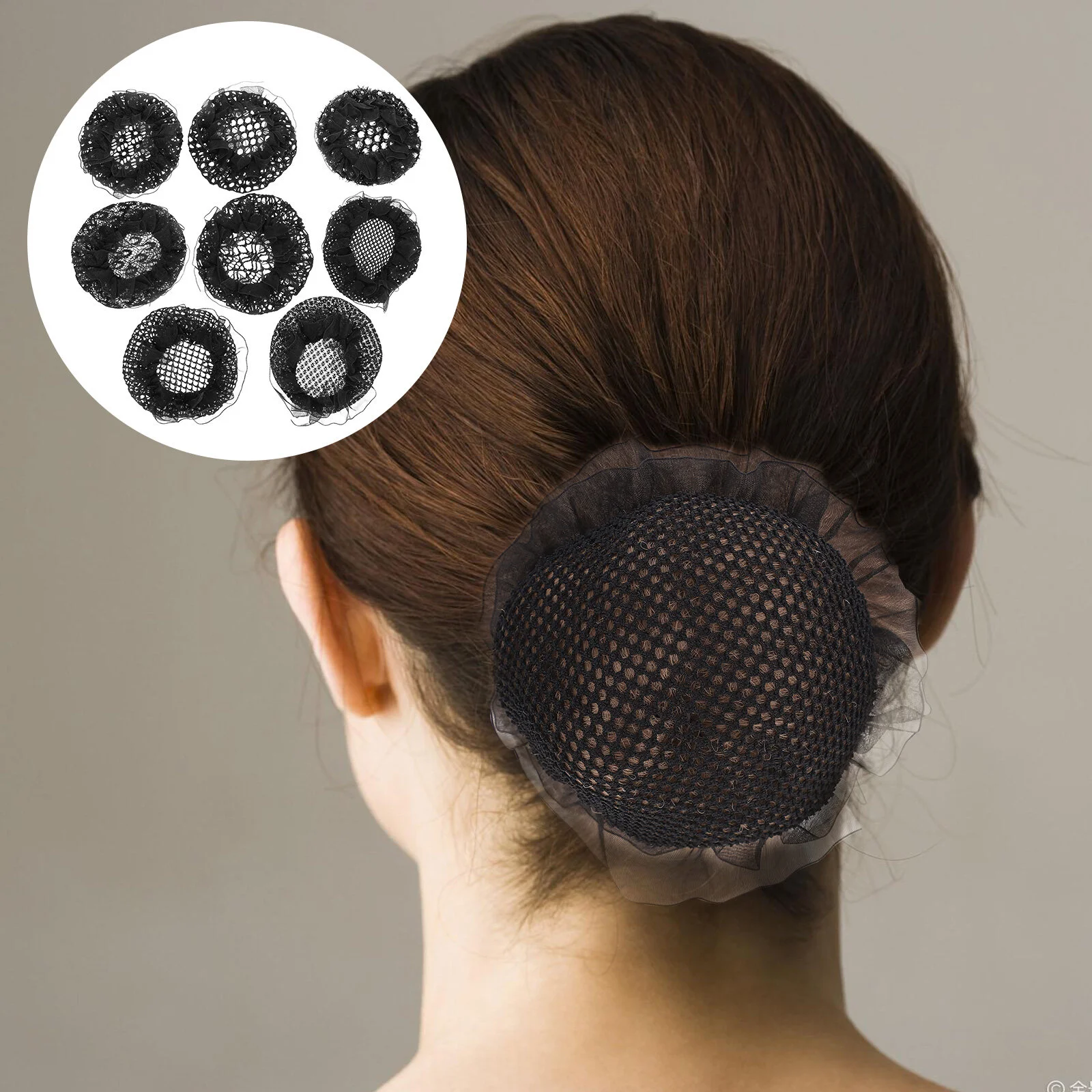 

8 Pcs Pan Hair Net Accessories Nets Nylon Ties Bun Spa Band Cover Snoods Women Headgear