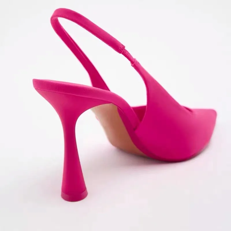 TRAF Rose red High Heels Women Pumps 2022 Elegant Woman Heeled Shoes Designer Luxury Shoes Green Black Heels Bridal Shoes Ladies