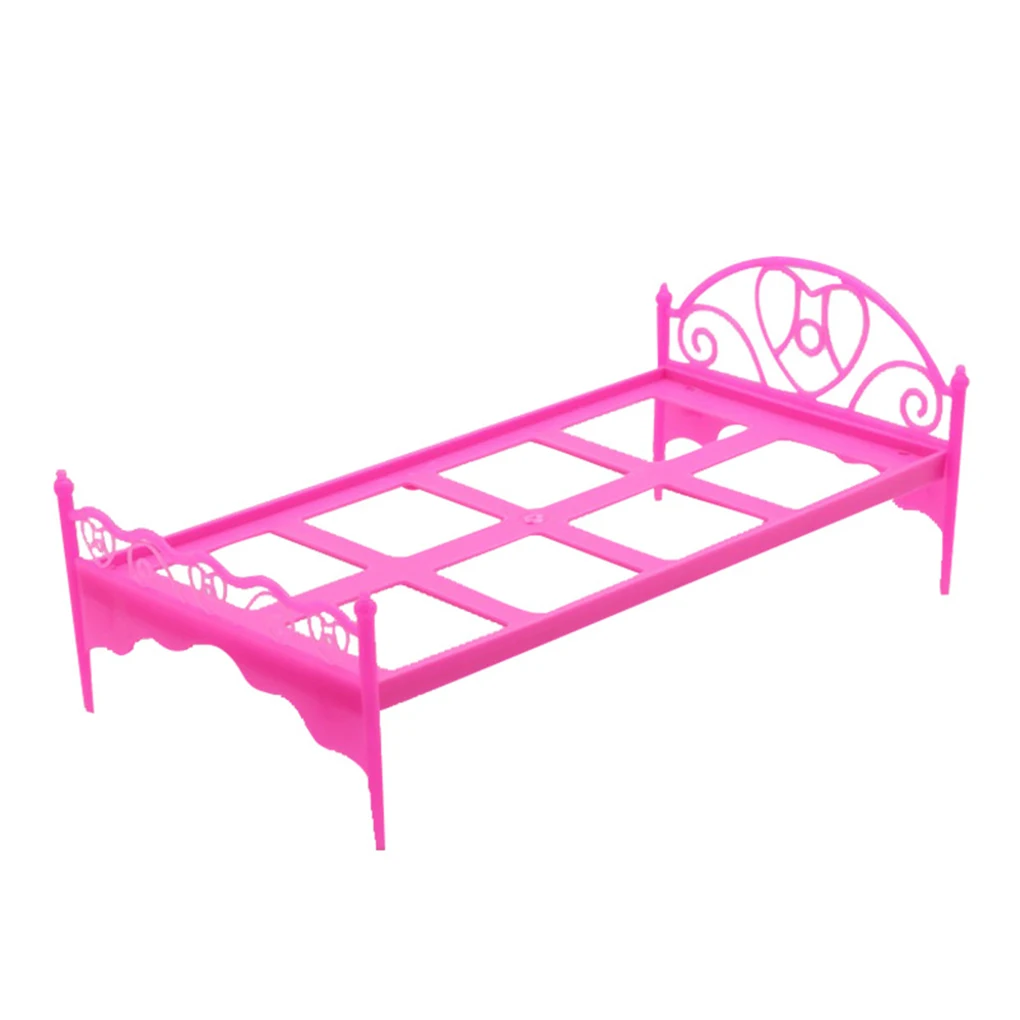 

Dollhome Artificial Bed Frame Color Random Sheet Pillow Set Simulation Toy Model Beds Double-bed Furniture Accessories