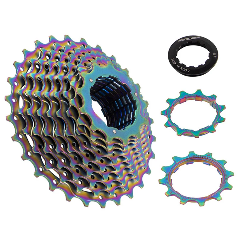 

GUB RS1128 Bicycle Sprocket Colorful 11T-28T Electroplating 11S Hollow Lost Gear Bicycle Cassette Bike Freewheel Bicycle Parts