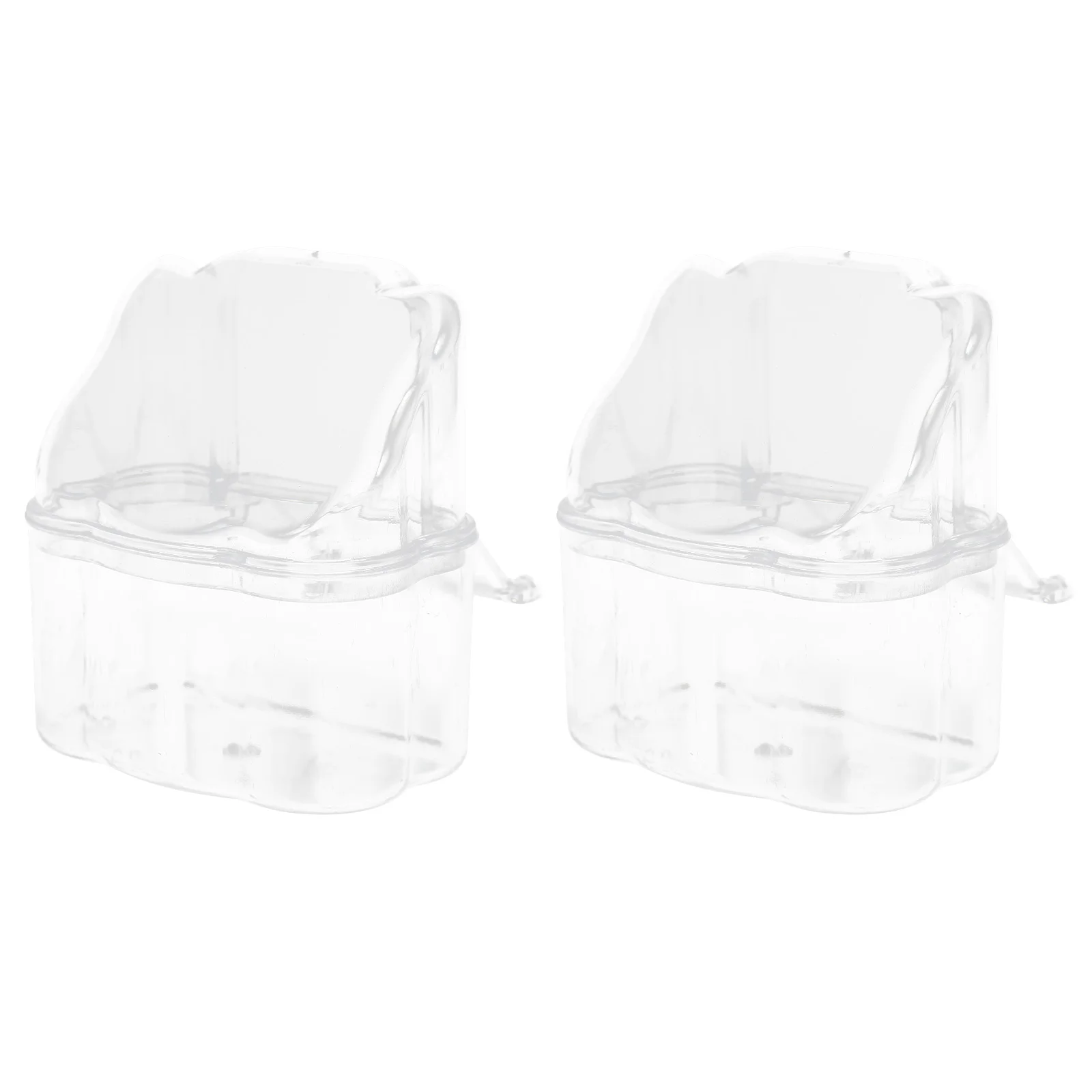 

2 Pcs Tray Bird Feeder Bird Cage Feeder Bird Feeders Bird Catcher Tray Clear Container Finch Feeder Plug-in Parrot Feeder