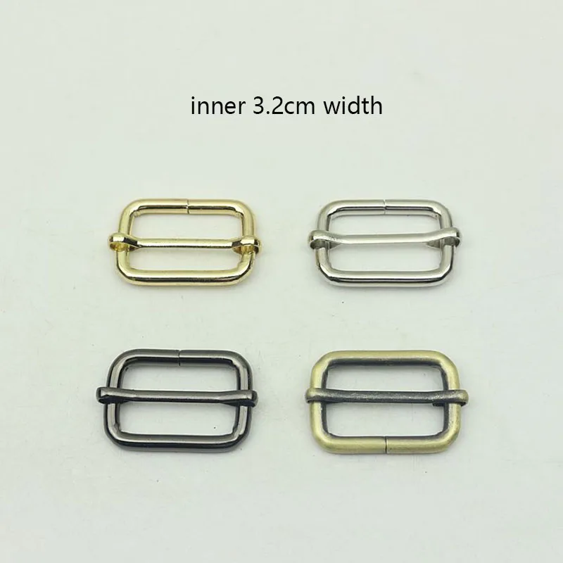 

10pc 32mm Metal Slides Tri-glides Wire-formed Roller Pin Buckles Strap Slider Adjuster for Bags Garment Leather Accessories