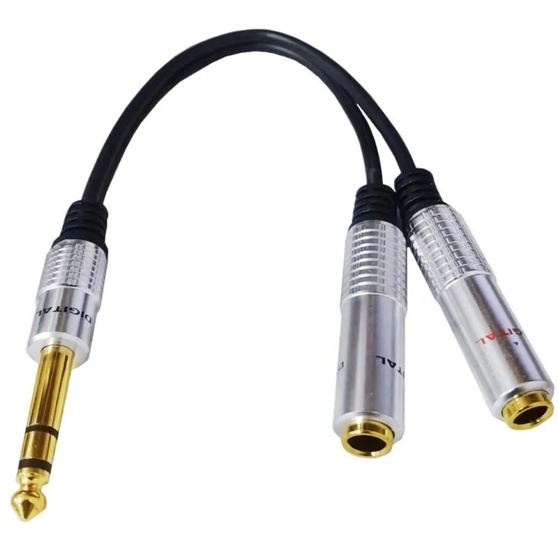 

6.35mm 1/4 inch Stereo TRS Male to 2 Dual 6.35mm Mono-TS-Male Y-Splitter Cable