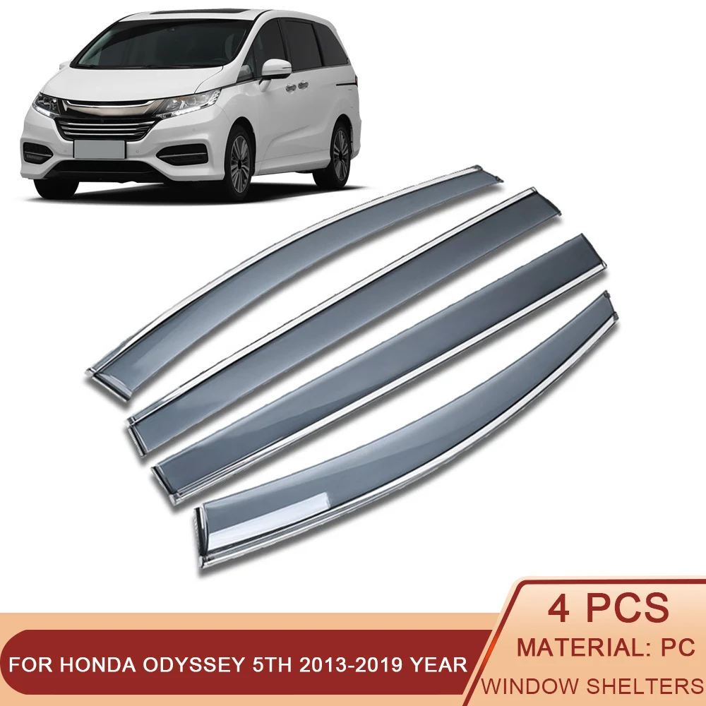 For HONDA ODYSSEY 5th Generation RC 2013-2019 Car Window Sun Rain Shade Visors Shield Shelter Protector Cover Trim Frame Sticker