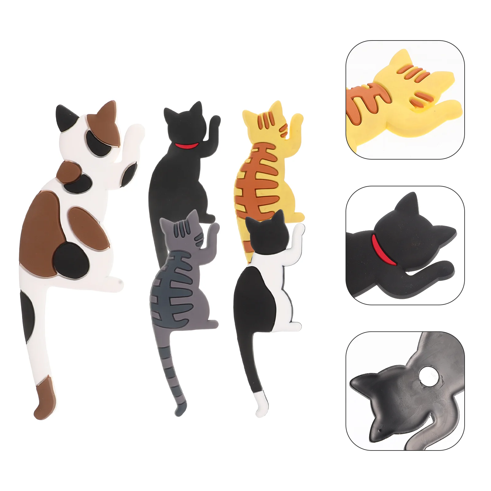

5 Pcs Magnets Fridge Cat Magnetic Hook Kitchen Magnetics Hangers Sticker 13.5X4.5CM Decals Home Ornaments Key Holders