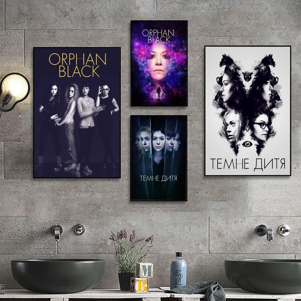 Черный плакат в современном стиле Orphan без рамки идеально подходящий для клубных