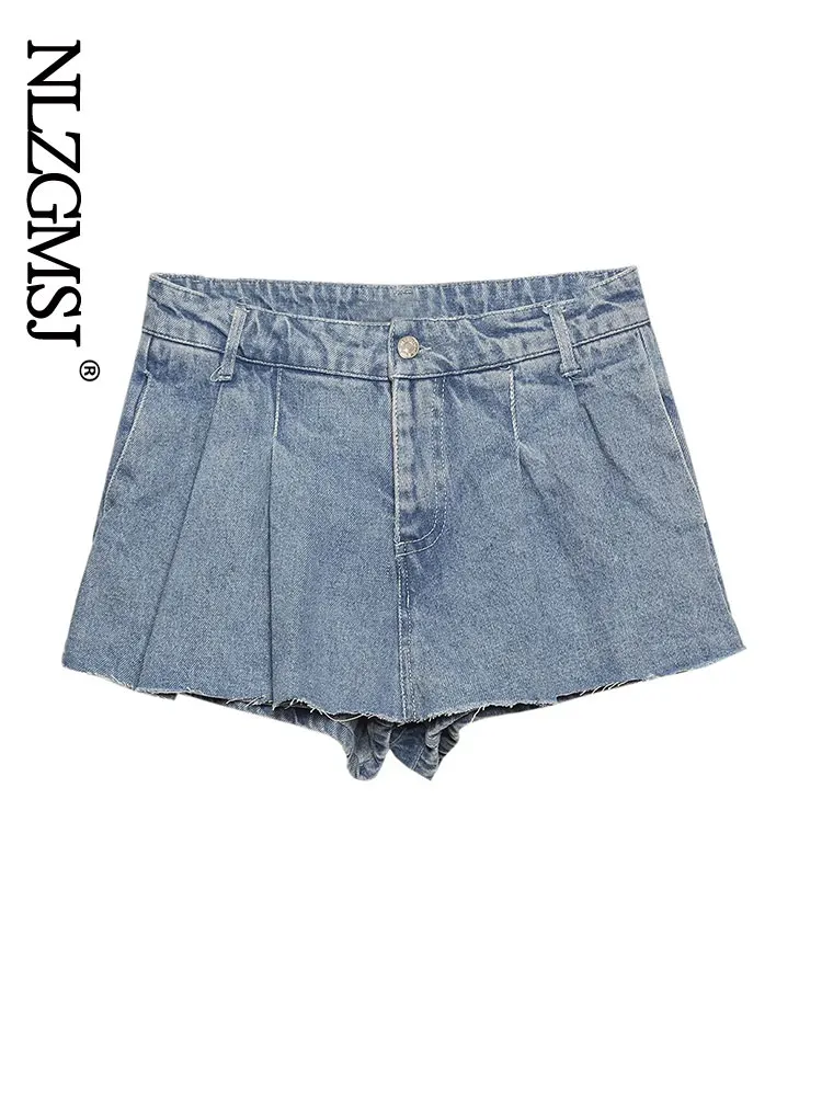 

Nlzgmsj Summer Women Denim Shorts Skirt Women 2022 Streetwear Casual Loose High Waist Women Wide Leg Shorts 202204