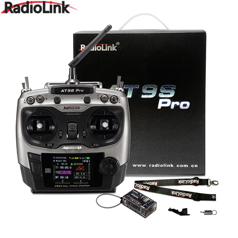 

Радиоуправляемый контроллер Radiolink AT9S Pro TX 10/12 каналов, Радиоуправляемый передатчик с приемником R9DS RX 2,4G для гоночного дрона