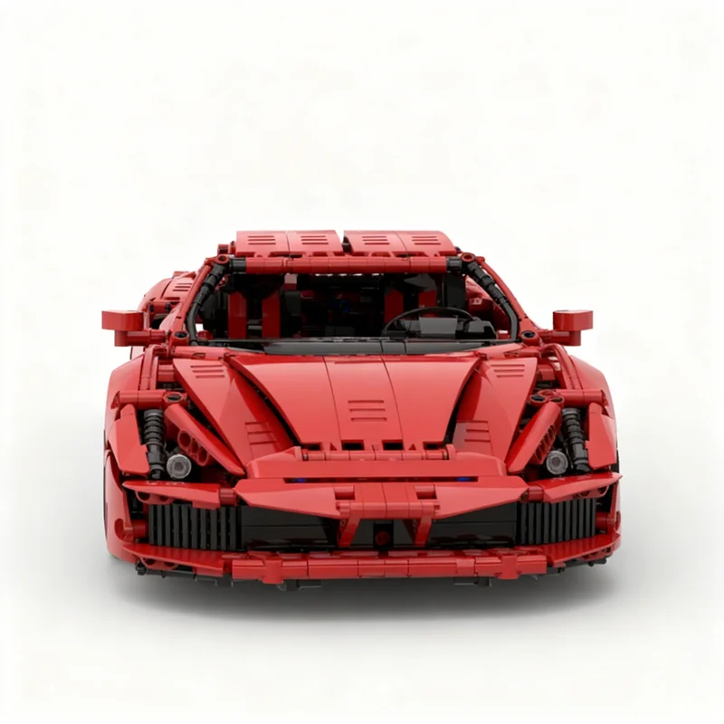 Фото 2025 деталей MOC Ferrari 488 GTB, техническая модель из строительных блоков, рождественский подарок, игрушка, художественная конструкция, креативная коллекция, для демонстрации. №1