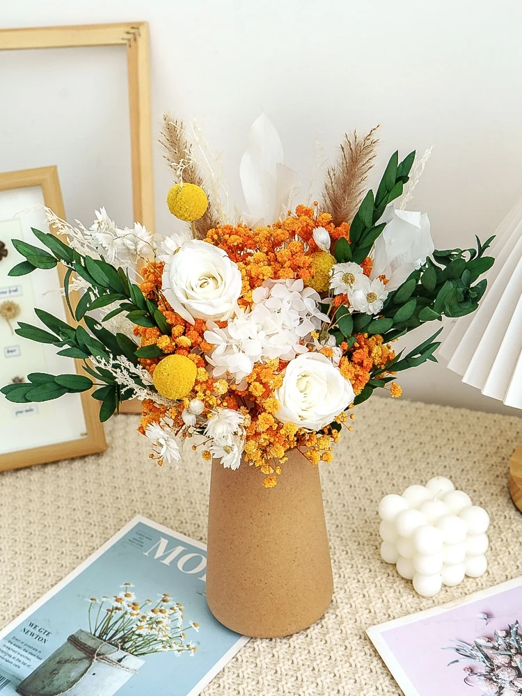 

Вечная жизнь, роза, эвкалипт, искусственная Роза, домашнее настольное украшение, сетка, украшение знаменитостей