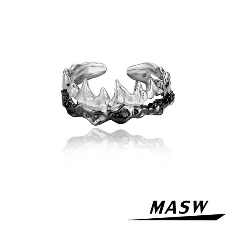

MASW Original Design Cool Punk Style Fashion Jewelry Geometric High Quality Brass Open Rings For Women Girl Finger Accessories