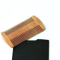 double sided wooden grate comb beard comb plus leather case mens beard styling tool set beard brush comb