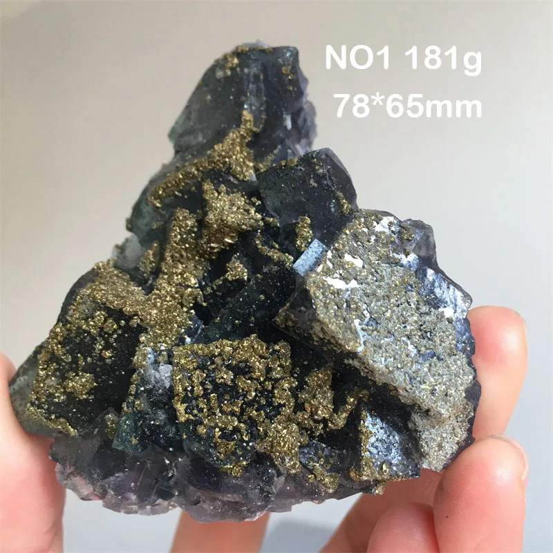

Натуральный пирит из Нигерии, симбиоз с флюоритом, минеральный образец, кластер кристаллов, целебный энергетический камень, коллекция для домашнего декора