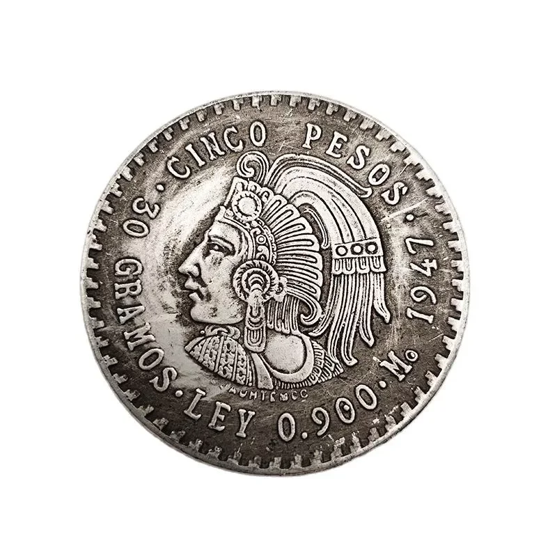 

1947 Mexican Commemorative Coin Chief Coin Collection Family Decoration Coin Crafts Souvenirs Ornaments Gifts