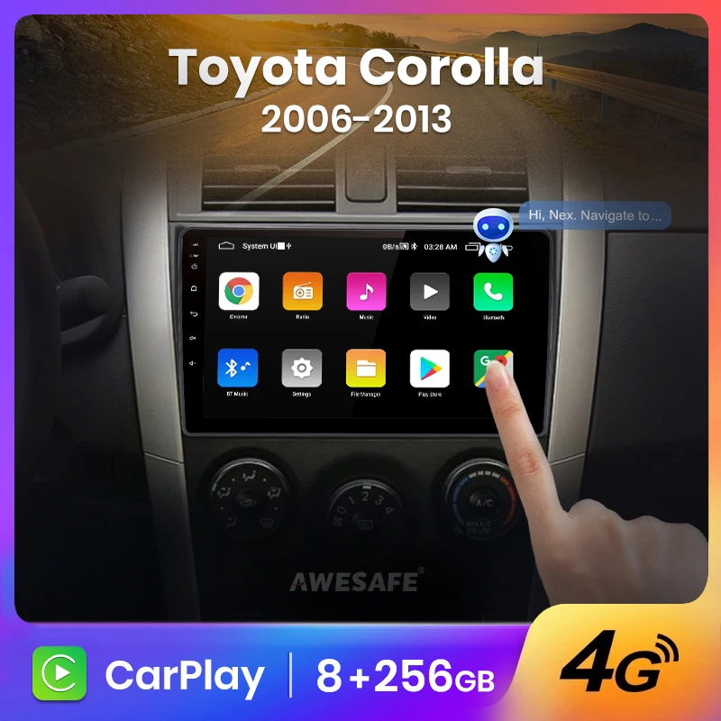 Автомагнитола AWESAFE PX9S для Toyota Corolla E140 E150 128-2006 ГГц GPS | Автомобили и мотоциклы