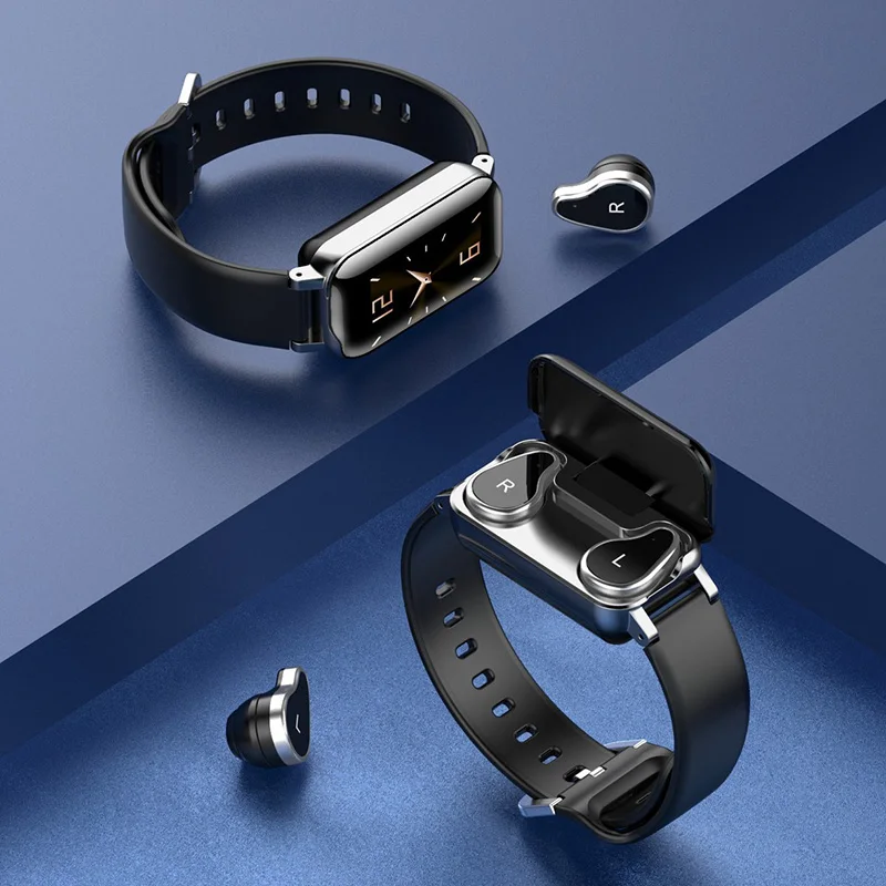 

2-IN-1 TWS Wireless Bluetooth Earphone Smart Watch Music Earbud Heart Rate Blood Pressure BT Call Smartwatch Sport Bracelet