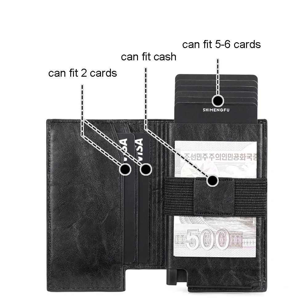 ID Credit Bank Card Holder Wallets Men Luxury Brand Anti Rfid Blocking Protected Carbon Fiber Mini Money Wallet Aluminum Wallet