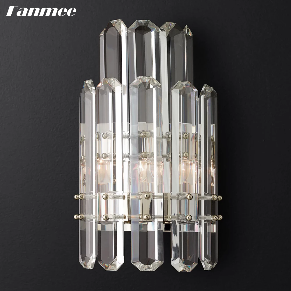 

Bonnington Two-Tier Sconce LED Clear Prism Crystal Wall Lighting Modern Corridor Double Cristal Sconce Lamp Home for Living Room