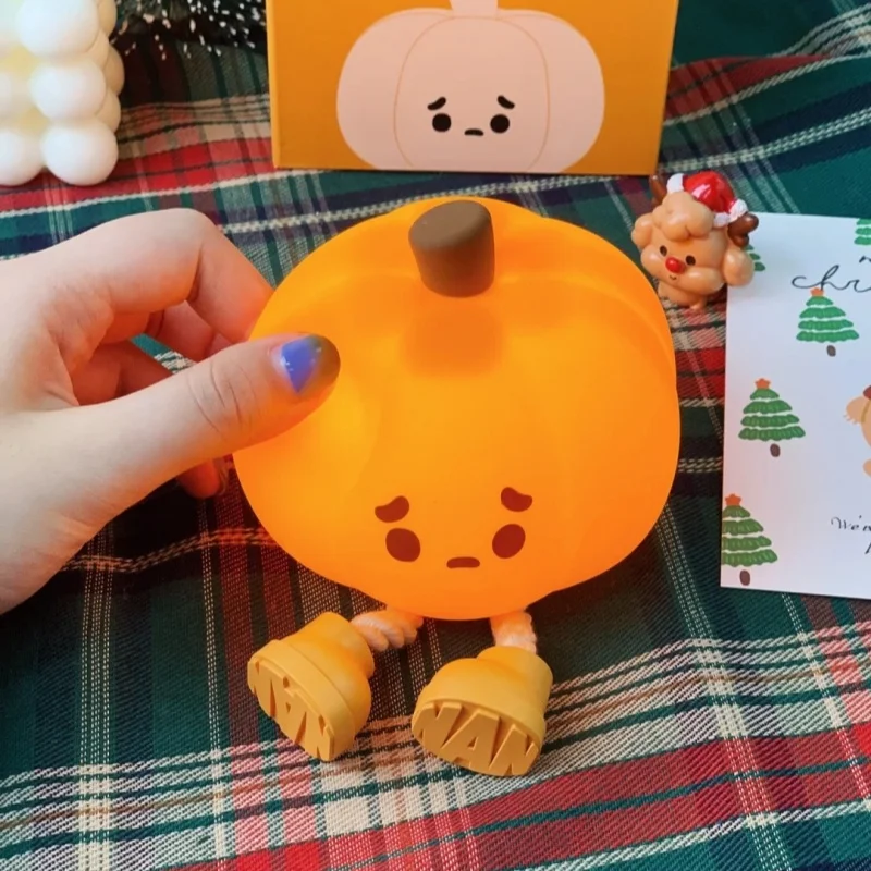 Хэллоуин тыква ночные огни милые мягкие силиконовые безопасные лампы украшения