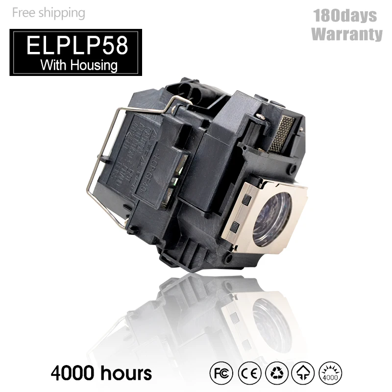 Фото Совместимая лампа для проекторов ELPLP58/ELPLP54 ELPLP57 ELPLP68 ELPLP67 для EPSON EB-S10/EB-S9/EB-S92/EB-W10/EB-W9/EB-X10/EB-X9/EB-X92 №1