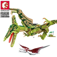 sembo 2 in 1 pterosaur deformation dinosaur jet building blocks jurassic park animal transformer bricks children toys gifts