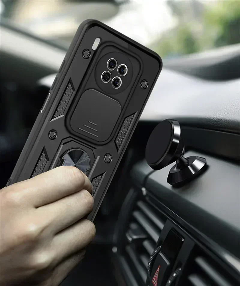 For Huawei Y9A Case Shockproof Armor Finger Holder Magnetic Metal Ring Cases Y9a 2020 FRL-22 FRL-23 Y 9A Y9 A Cover