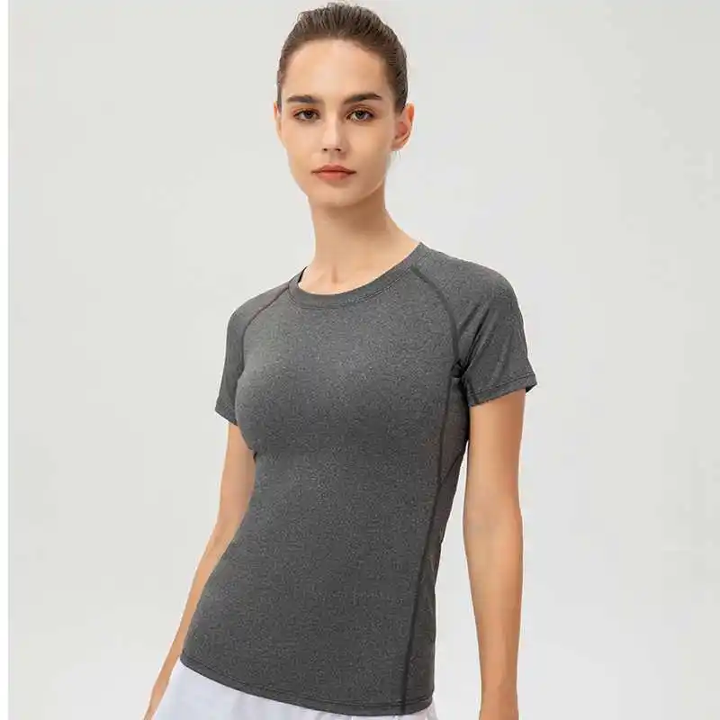 

2023 new women t shirt t-shirts o-neck fashion Cotton grey
