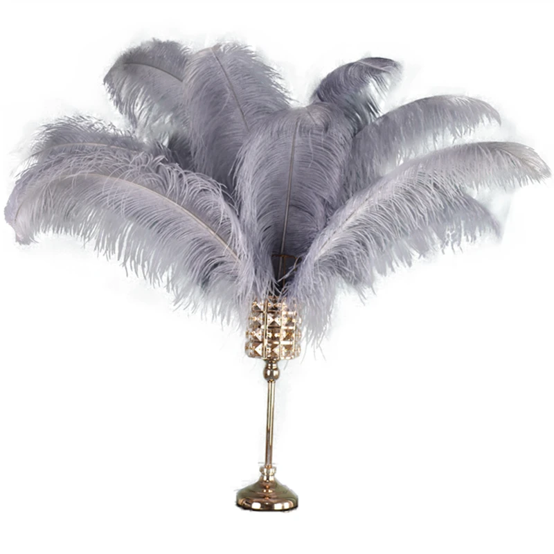 

Gray Ostrich Feathers for Decoration 15-70cm Big Grey Feather on The Head DIY Handicrafts Table Centerpieces Carnival Decoration