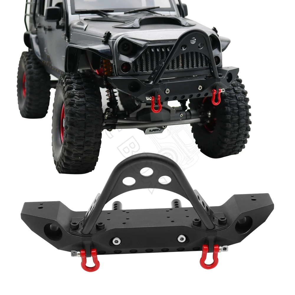 Металлический передний бампер с подсветкой для 1/10 RC Crawler Traxxas TRX4 Axial SCX10 II 90046 & III