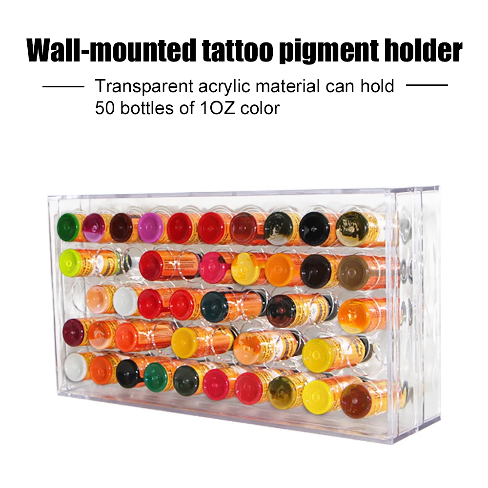Professional Tattoo Inks Holder Display Stand Pigment Rack Fix On The Wall Or Table Tattoo Inks Supplies Organizer Shelves