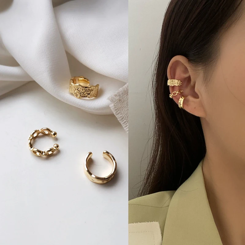 

2023 Fashion Simple Cross Clip Earrings For Women Girls Cute Pearl Cubic Zirconia Ear Cuff Clip Without Piercing Jewerly