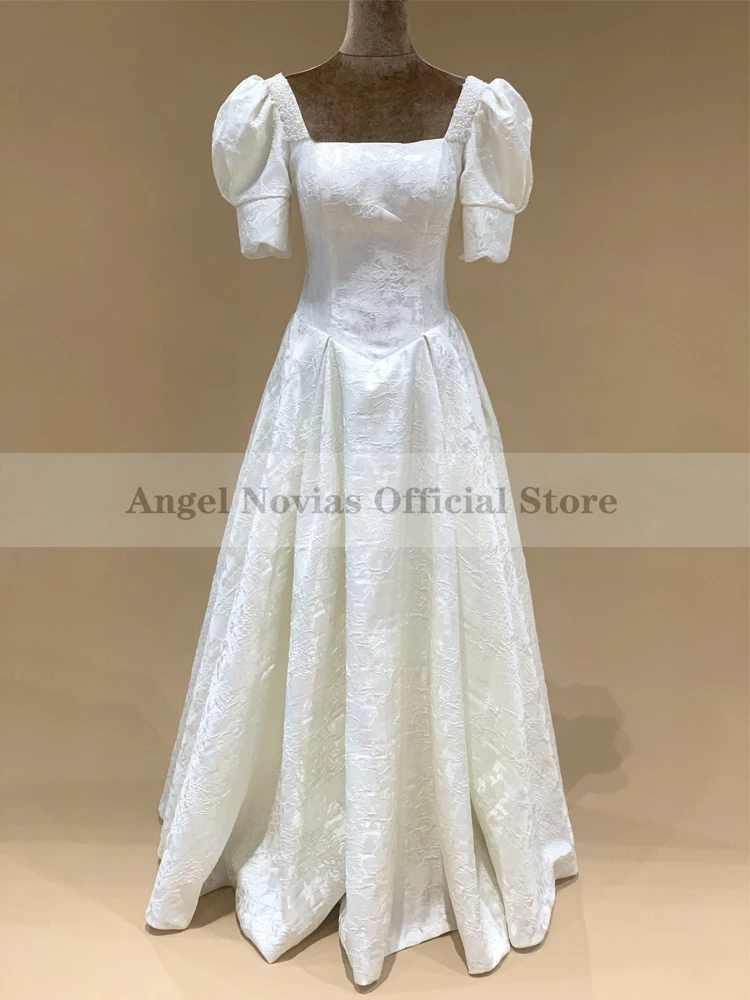 

Real Picture Long White Lace Arabic Evening Dress A Line Cap Sleeves with Pearls Lace Up Back Party Prom Dress Suknie Wieczorowe