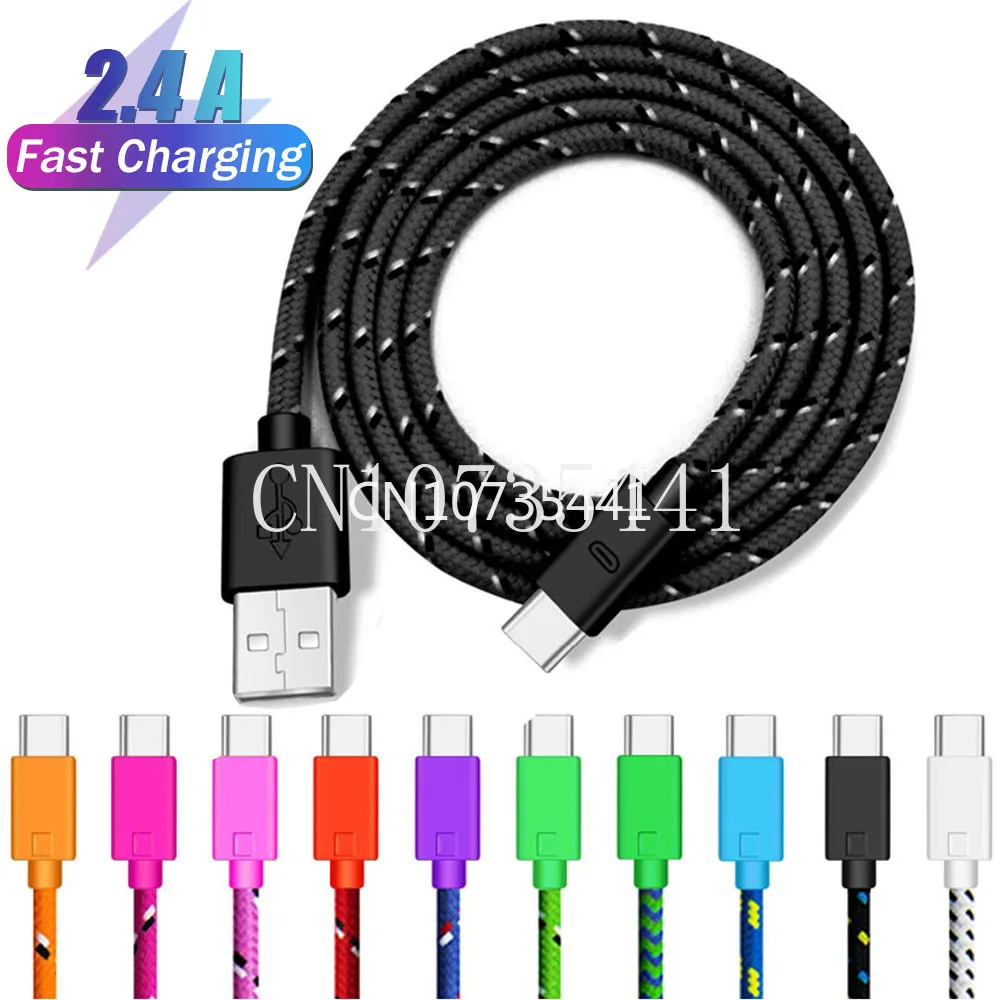 

2.4A USB Type C Cable Fast Charging Cable For Samsung Huawei Xiaomi LG Android Mobile Phone Micro USB Charger Cord Cable 1M/2M
