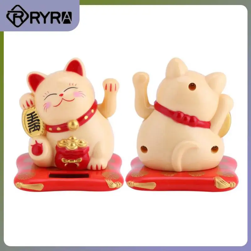 

Creative Fortune Crafts Figurines Shaking Hands Ornament Miniatures Solar Powered Cute Home Decoration Wealth Waving Cat