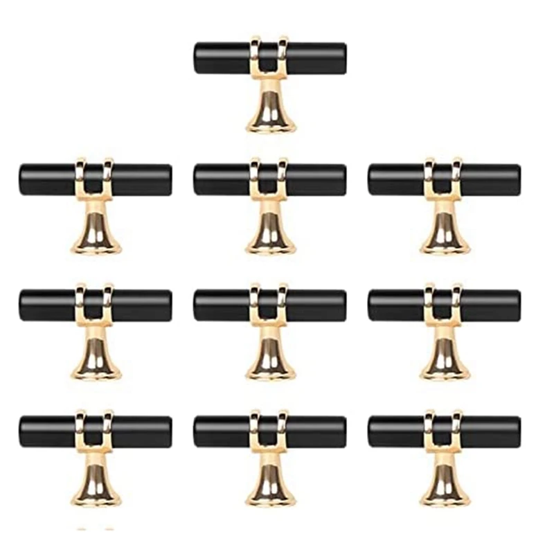 Акция! 10 упаковок, матовые черные ручки шкафа, черные и золотые ручки шкафа, ручки для кухонного шкафа, Т-образные ручки для выдвижного ящика,...