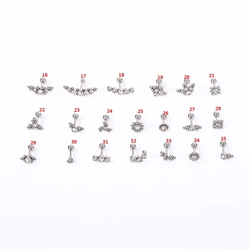 

Stainless Steel Piercing Jewelry Fashion Simple Earrings Welding Cubic Zirconia Geometric Ear Bone Studs Earrings Wholesale