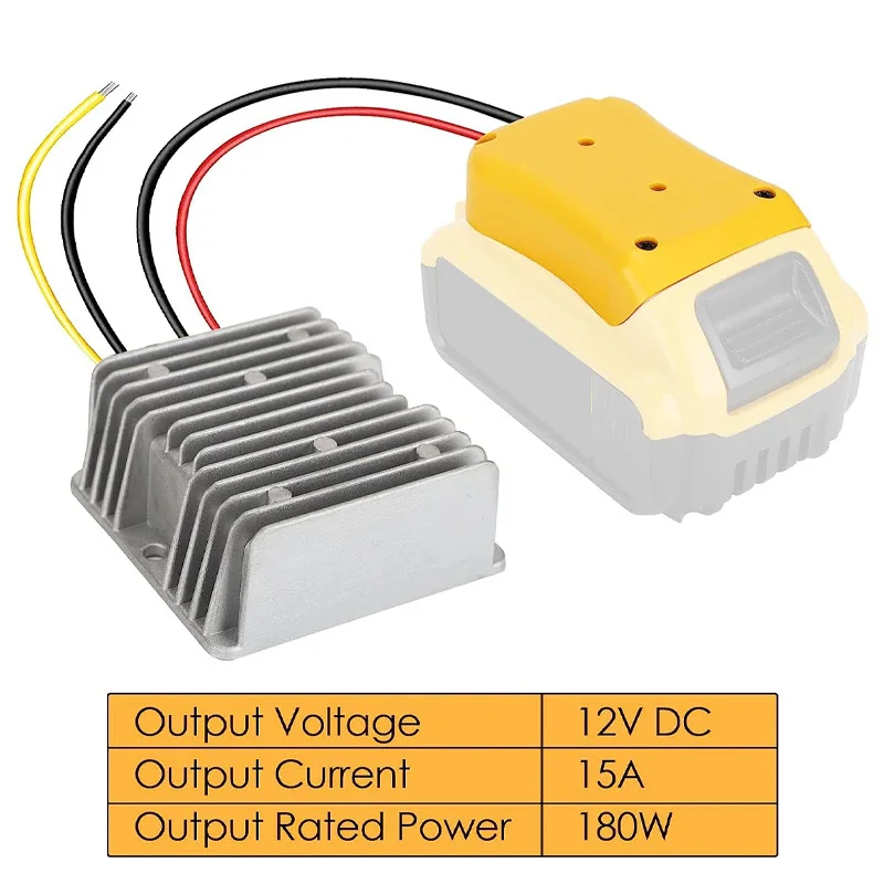 Адаптер-преобразователь для литий-ионной батареи Dewalt, 20 в 12 В, 180 Вт