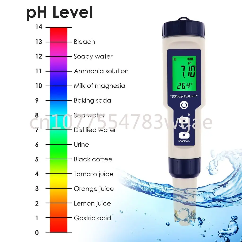 Тестер PHEC/TDS пять в одном портативный тестер качества воды с подсветкой
