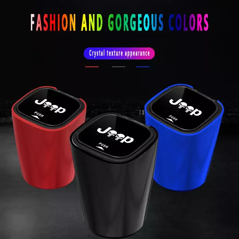 

4S Car Ashtray Metal Liner With Blue LED Light For Jeep Renegade Compass Patriot Wrangler Grand SRT Car
