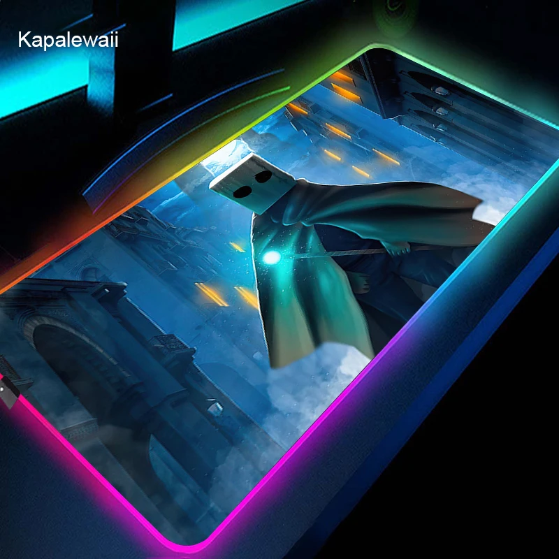 

Little Nightmares Mouse Pad Pc Rgb Anime Rug Gamer Accessories Gaming Mats with Backlight Mat Mousepad Speed LED Keyboard Mat