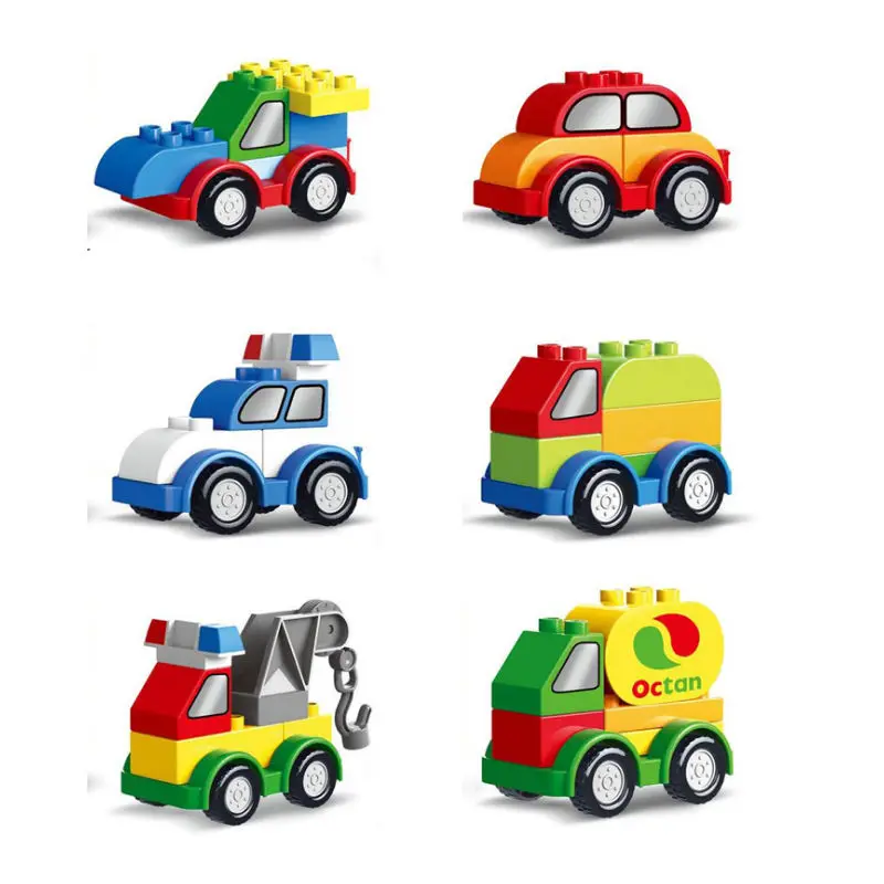 

Big Building Blocks Aircraft Car Model Engineering Vehicle Accessories Bus Helicopter Compatible Brick Traffic Set Children Toys