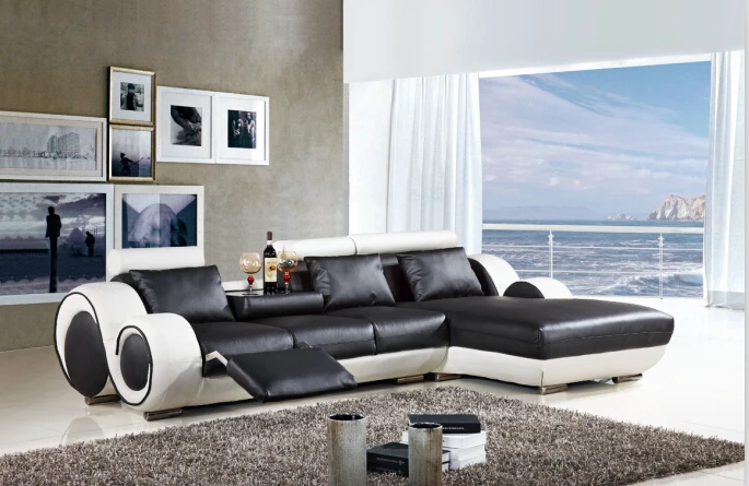 

2022 sofas modernos para sala Modern sectional leather sofa with L shaped sofa furniture for living room recliner sofaliving