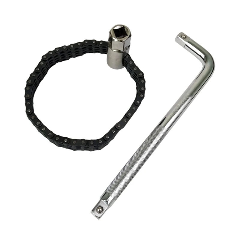 

2x Deep Socket Oil Filter Wrench Double-link Chain Oil Filter Wrench for Cars