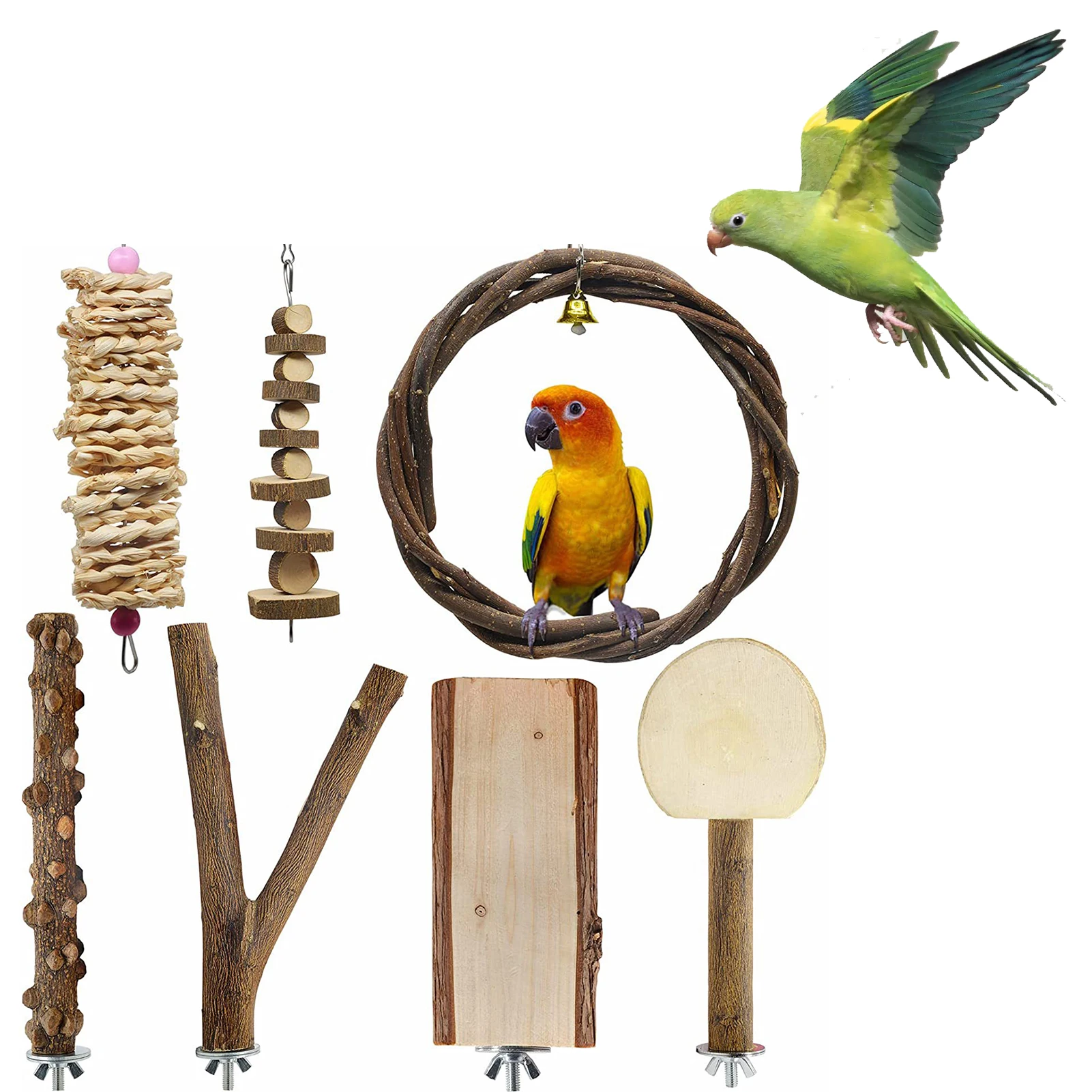 

7 шт., игрушка-грызунок для попугаев, 7 шт.